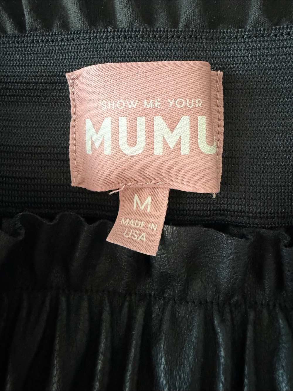 Show Me Your MuMu Black Faux Leather Elastic-Waist Mini Skirt - Picture 6 of 6